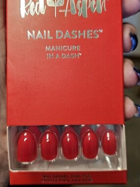 Red Aspen Nail Dashes Press-On Nails - Vibrant Red